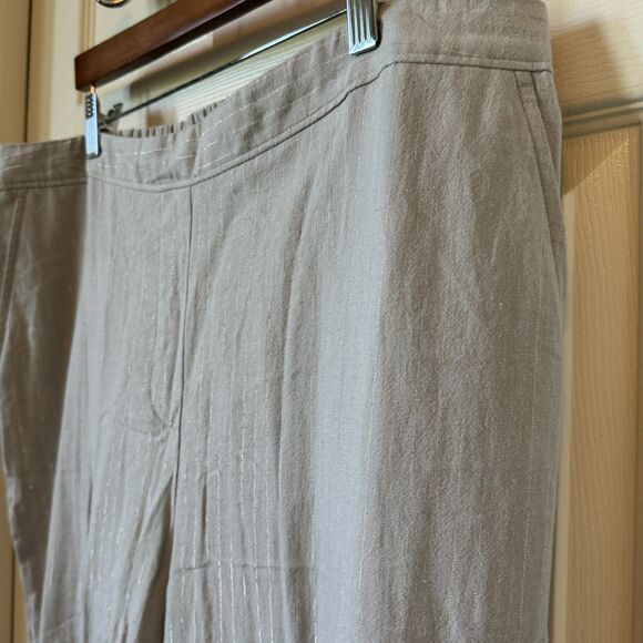 Chico's NEW Pants 2.5 Elasticized Waist Silver Pinstripe (Women's 14) - Picture 3 of 10